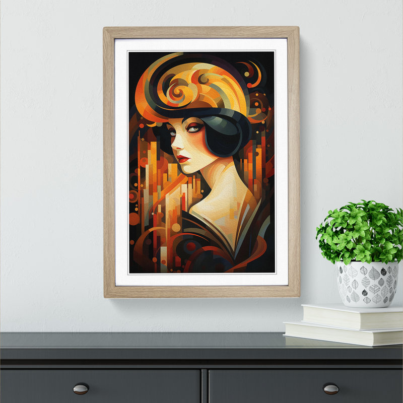 Single Picture Frame Print on Wood, Oak Framed, 46cm H x 34cm W