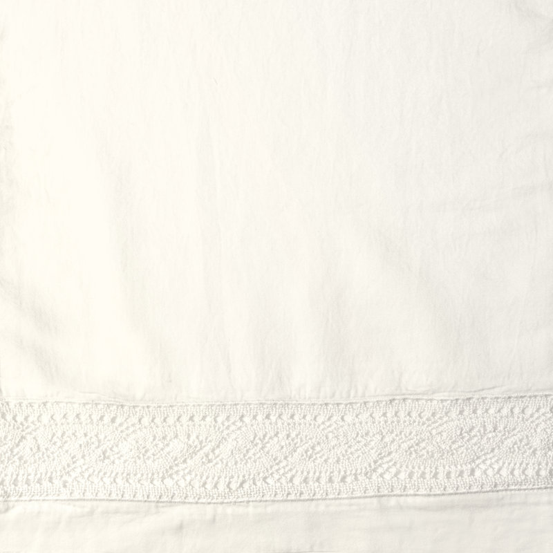 Viola Lace Sateen Flat Sheet, King, Ivory