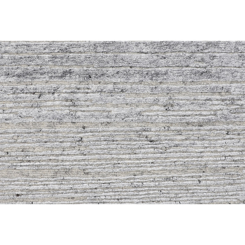 Wool Abstract Area Rug in Gray, Rectangle 9' x 12'