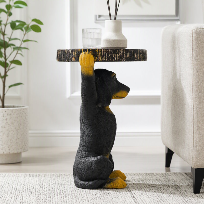 Table d'appoint piédestal pour chien peint à la main, tabouret de sculpture MGO, décoration intérieure / extérieure