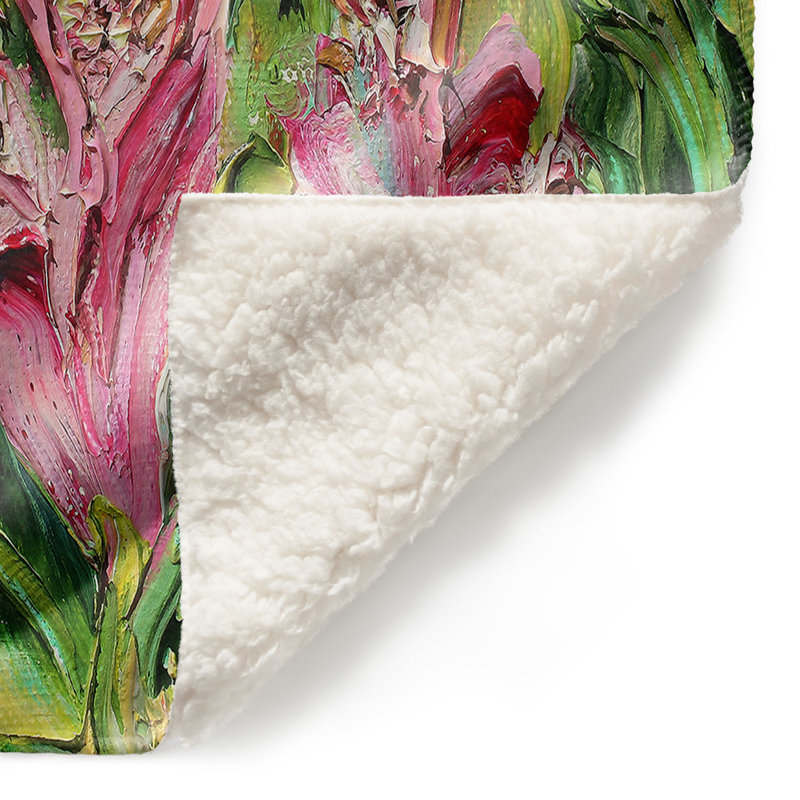 Couverture sherpa douce lilly fleurs, l 68 po x L 80 po