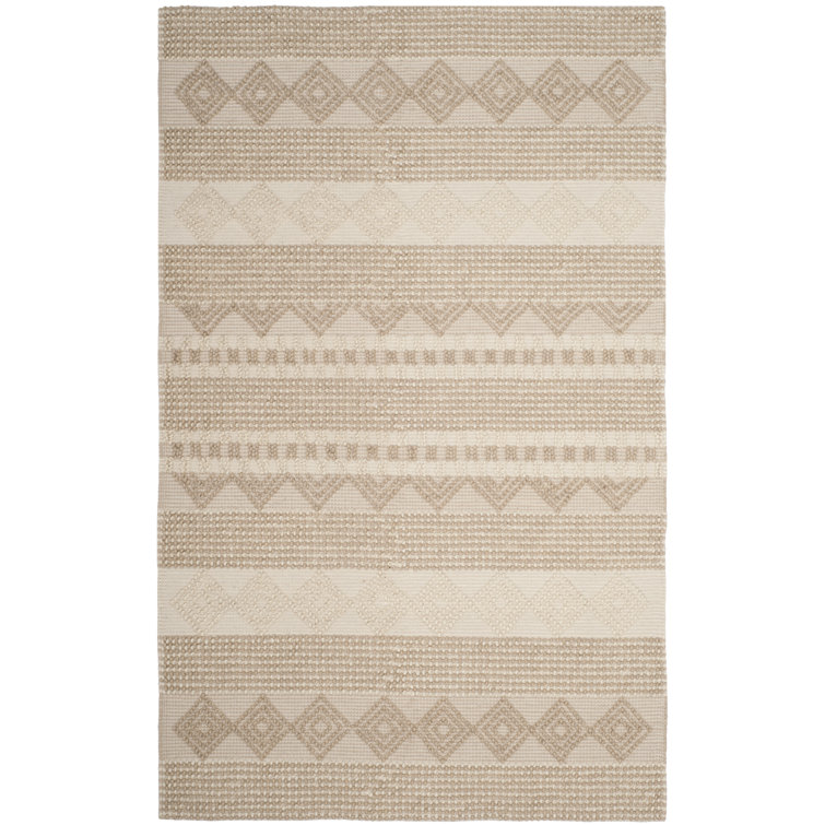 Winchester Geometric Hand-Woven Flatweave Wool/Cotton Beige/Ivory Area Rug