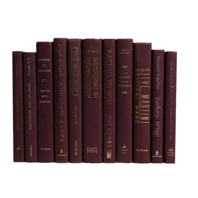 Livres décoratifs - Ensemble de livres Merlot - 1 pied de livres rouges