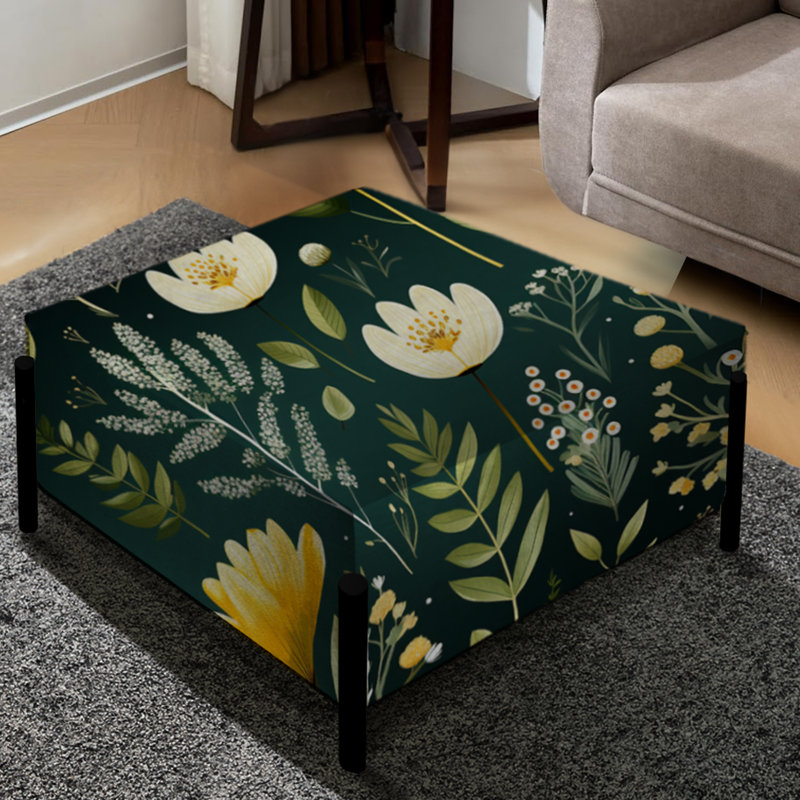 Motif Botanical Bliss Boho - grand repose-pieds carré botanique