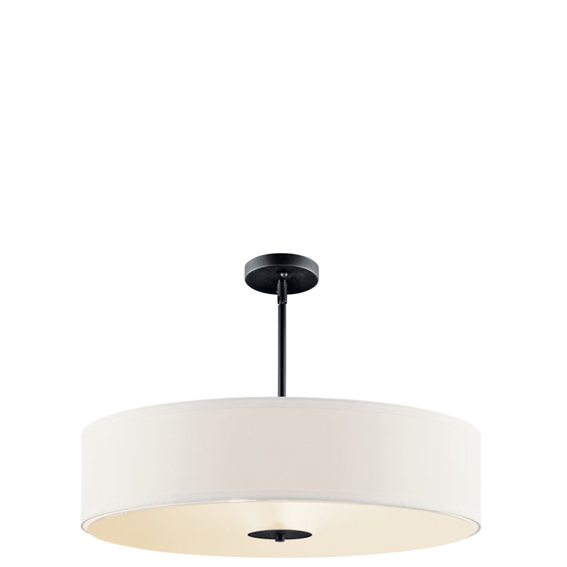 Broden 3 - Light Satin Black Drum Pendant, Black, 42" H x 24" W x 24" D