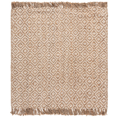 Derosier Natural Fiber Hand Woven Jute Geometric Rug