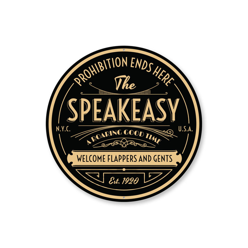 The Speakeasy Bar Aluminum Sign, 12" H x 12" W