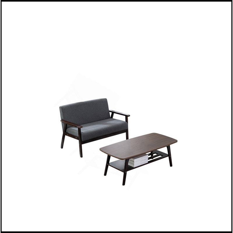 Bahamas Espresso Coffee Table And Loveseat Set, Dark Grey, Black