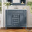 Meuble-lavabo 36 po avec lavabo supérieur, armoire de rangement moderne avec 2 portes à fermeture douce et 2 tiroirs, meuble-lavabo simple-121294521