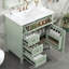 Meuble-lavabo simple autoportant de 30 po avec lavabo en céramique, portes à fermeture douce, 3 tiroirs, tablette intérieure réglable, assemblage facile-2021040161