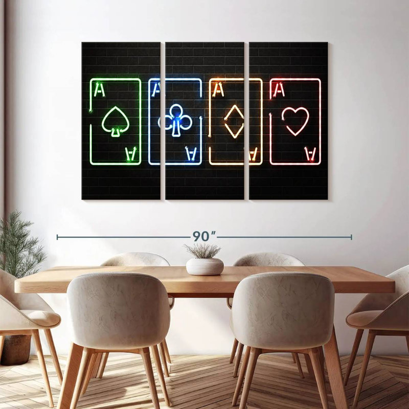 Reproduction d'art sur toile néon, H 48 po x l 74 po x P 1,25 po