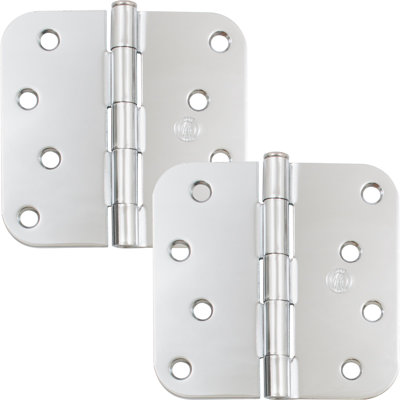 Charnières de porte de 4 po, coin de rayon de 5/8 po