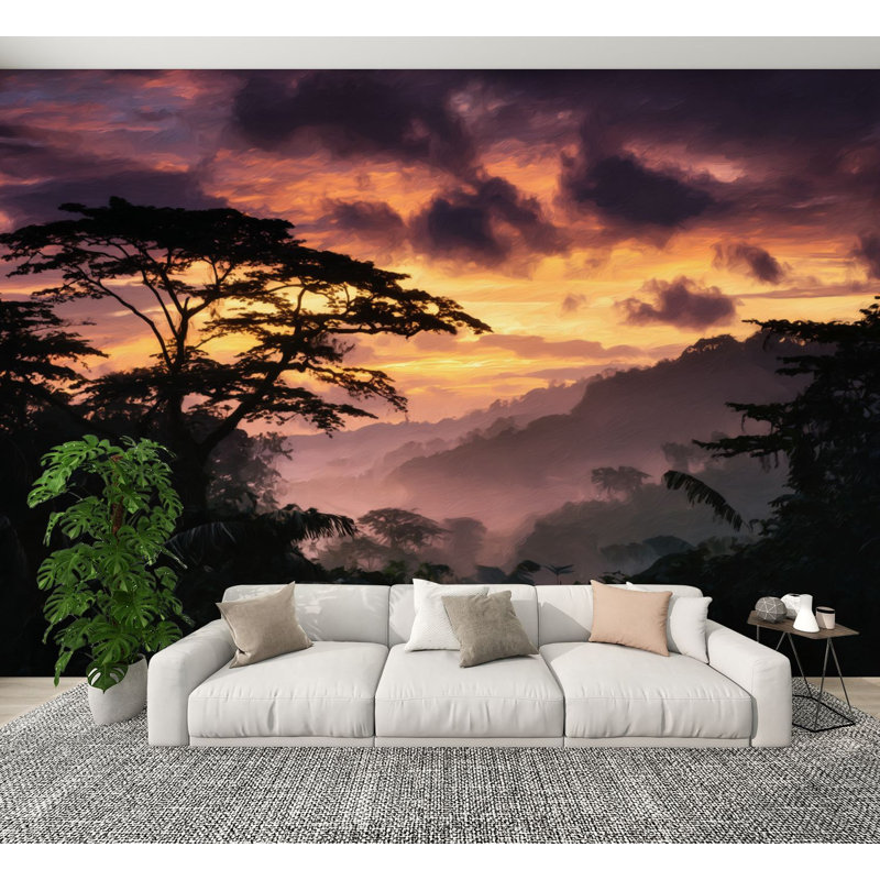 Papier peint adhésif à motif de forêt tropicale Rainforest Rainforest, L 144 po x l 100 po