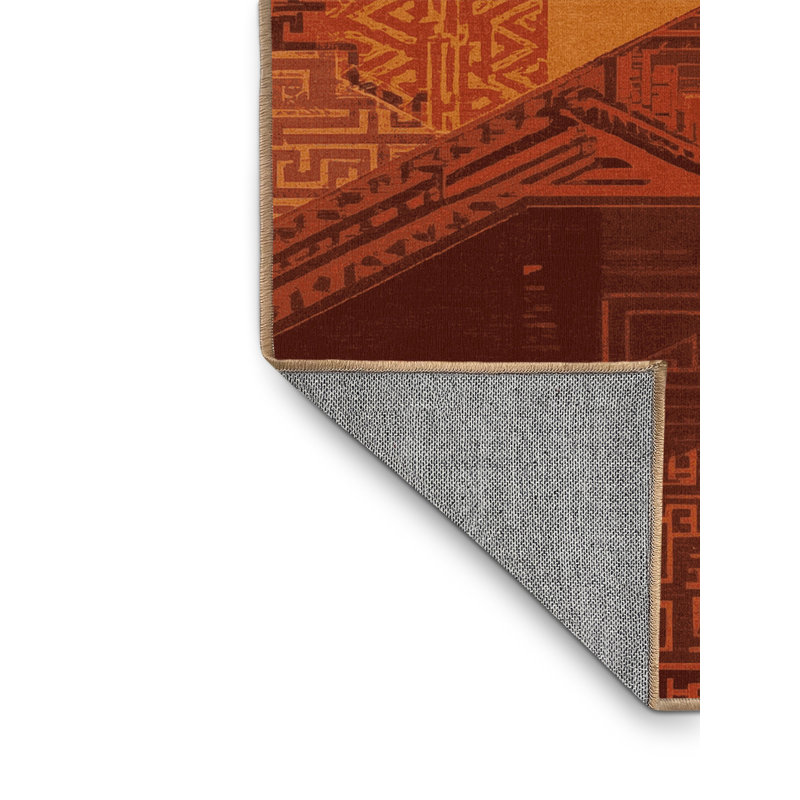 Tapis brun lavable à la machine Pahola, 8 pieds carrés