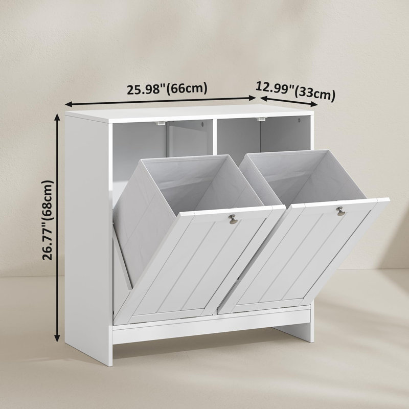 Tilted Laundry Hamper With Removable Basket
