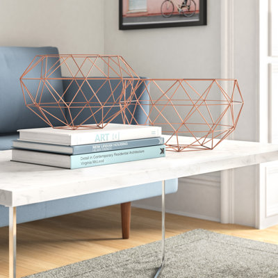 Metal Wire Geometric Decorative Bowl Set