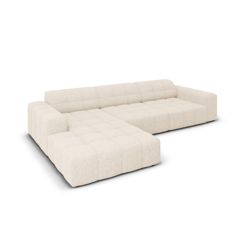 Chicago 4 Seater Corner Sofa, Light Beige, Left Hand Facing
