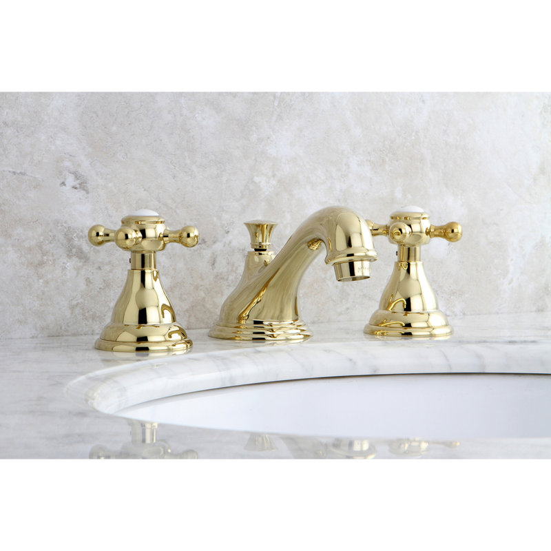 Robinet de salle de bain espacé à 2 poignées et 3 poignées Kingston, Laiton poli