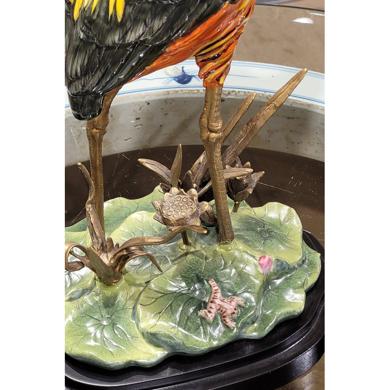 Porcelain Shore Bird with Bronze Ormolu Base