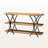 Parkland Console Table in Natural Brown Black Metal, 31.33" H X 59.56" W X 15.80" D