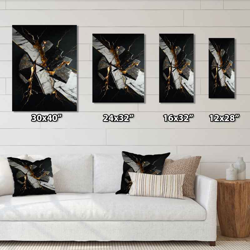 Abstract Geode III - Horloge murale abstraite en marbre, H 40 po x l 30 po x P 1 po