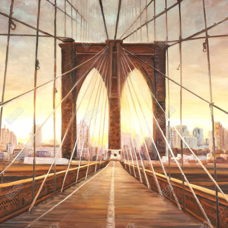 " Sunset On The Brooklyn Bridge "
