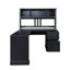 Bureau d'ordinateur à domicile avec huche, finition noire antique-933380348