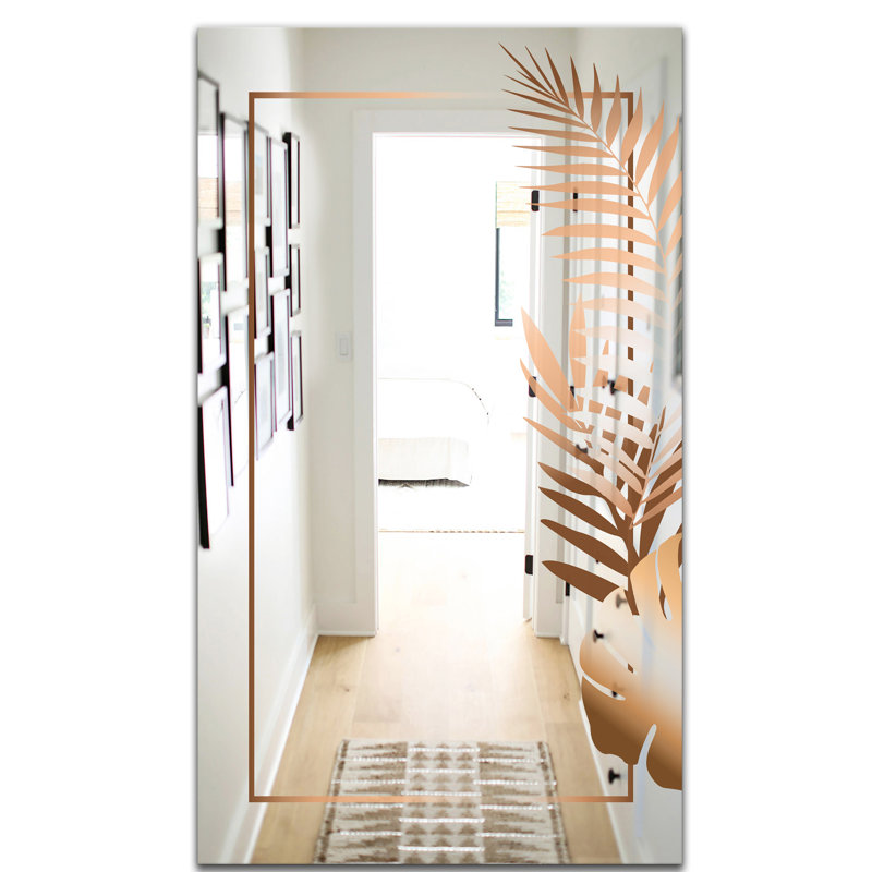 Miroir d'appoint Minimal Modern Glam, H 39,4 po x l 29,5 po, Brun