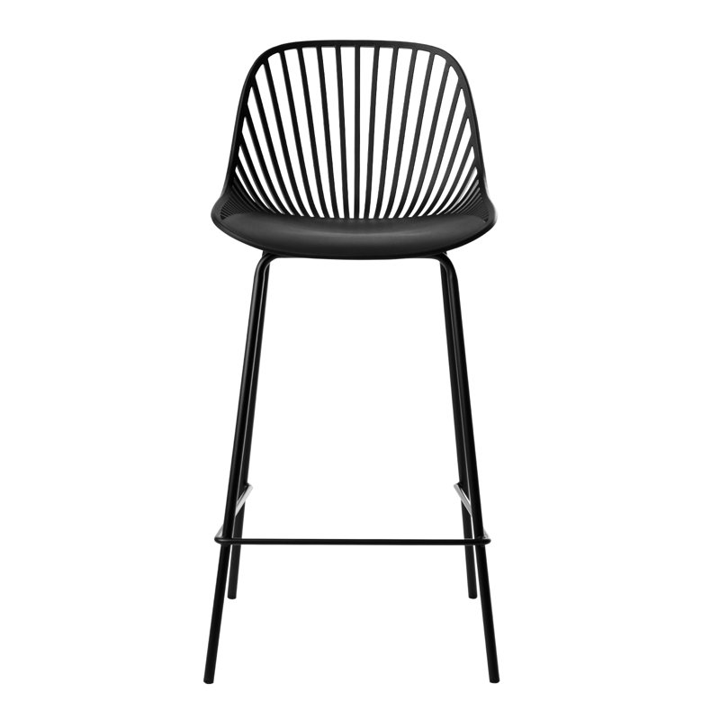 Kaytlyn Counter Stool with Metal Frame, Black