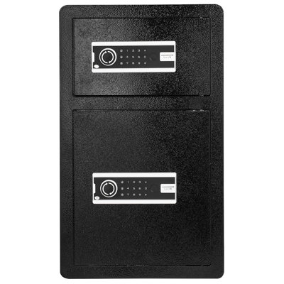4.5 Cu.ft Double Door Safe Box, Black, Key Lock, Password, High - Quality Alloy Steel, 3mm Plate, 5 Solid Bolts, Dual Alarm, 3 Unlock Methods, Adjustable Shelf, Led For Storing Cash, Passports,