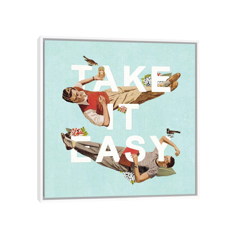 Take It Easy by Heather Landis - Print on Canvas, White Framed, 45.72 cm H x 45.72 cm W