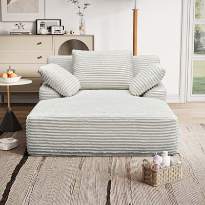 Single lazy sofa lounge chair, no assembly required, fluffy modern single lounge chair, used for indoor living rooms and bedrooms by Everly Quinn