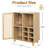 34 Inch Sideboard With Wine , Home Living Room Buffet, One Enclosed And Two Open Shelves, - Front Door, Ideal For Kitchen Use Bar Cabinet, Home, 6 Space, Design, Long Lasting Suitable Various Rooms-1104766723