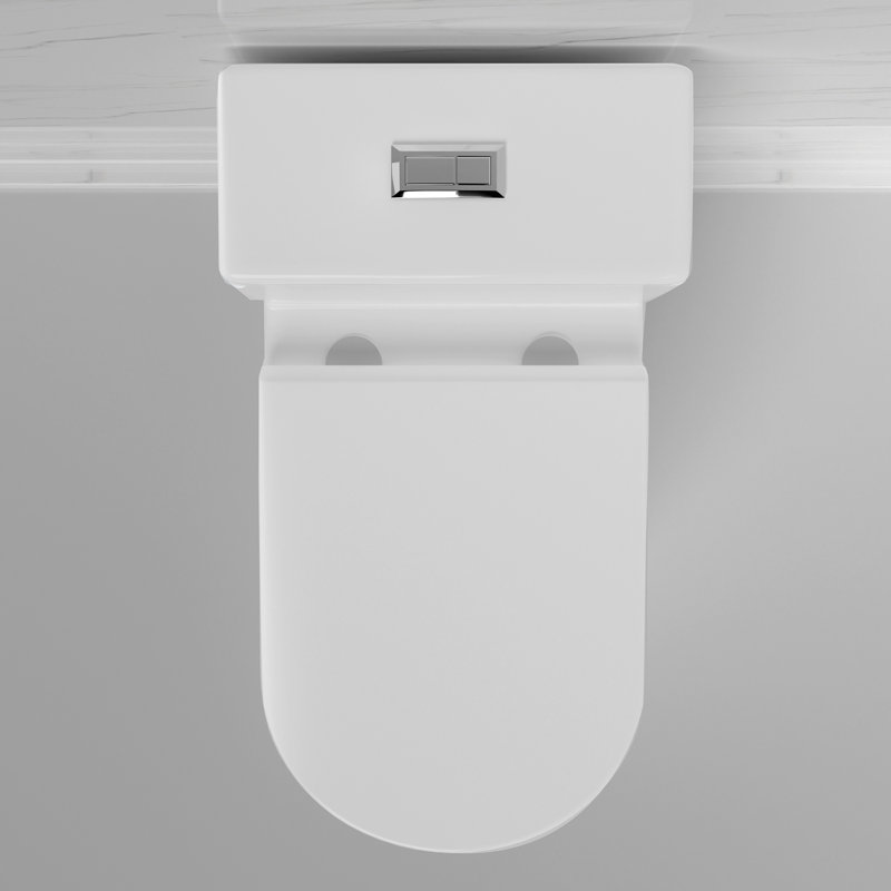 Yingze 1.28 Gallons GPF Elongated Chair Height Floor Mounted Back To Wall Toilets (Seat Included)
