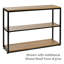 Console moderne H 35 po x l 48 po avec structure en acier et 2 tablettes en bois stratifié