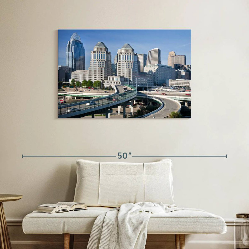 Paysage urbain de l'Ohio Cincinnati, H 26 po x l 39 po