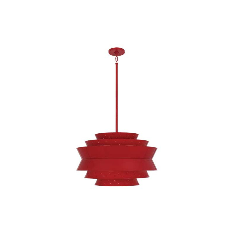 Pierce 3 - Light Chandelier, Ruby Red Gloss, Ruby Red