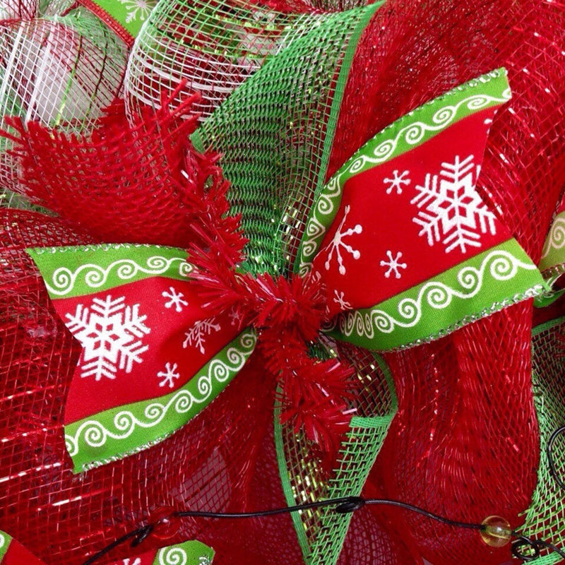 Couronne de Noël Santa HO HO HO avec candinal