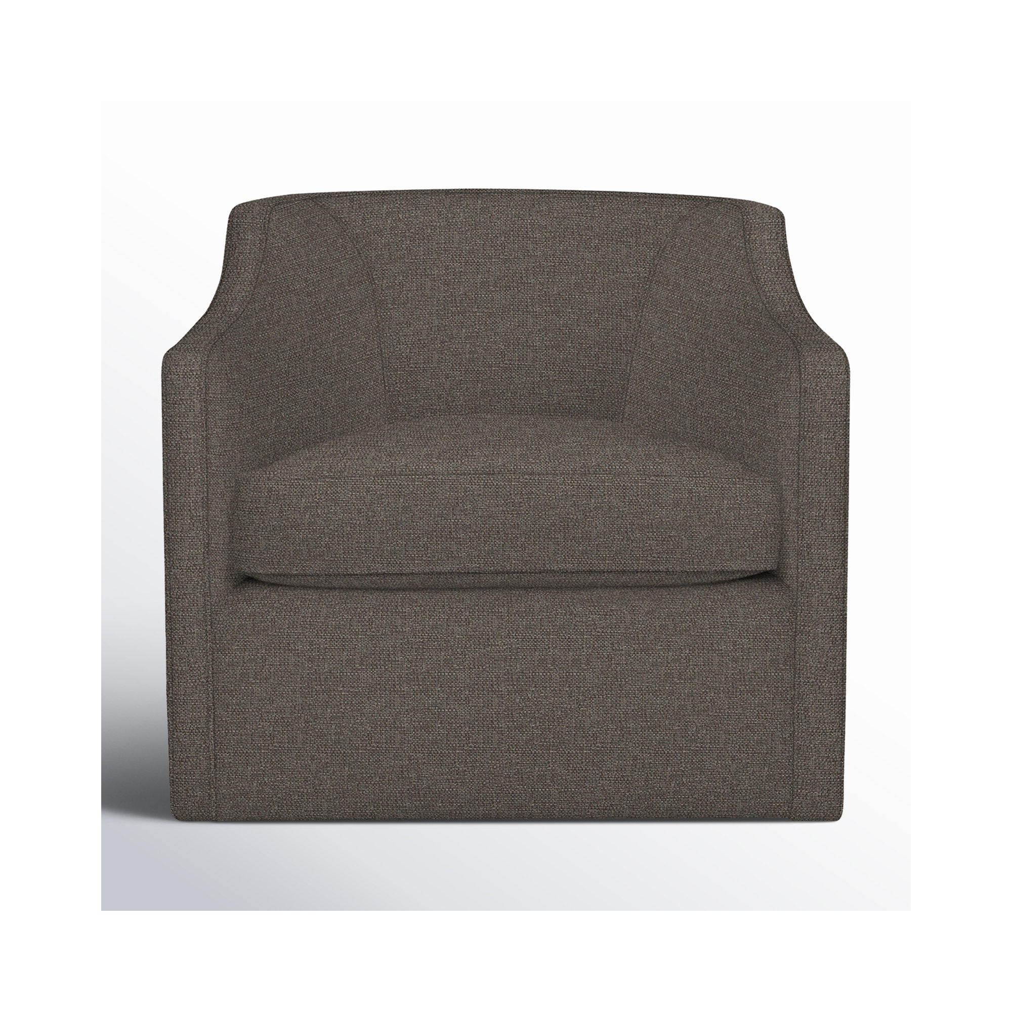 Marietta Upholstered Swivel Armchair, Drusky Charcoal Sustain® Basketweave