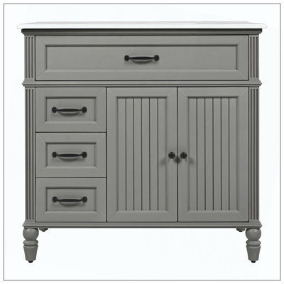 Ensemble de tiroirs de meuble-lavabo gris