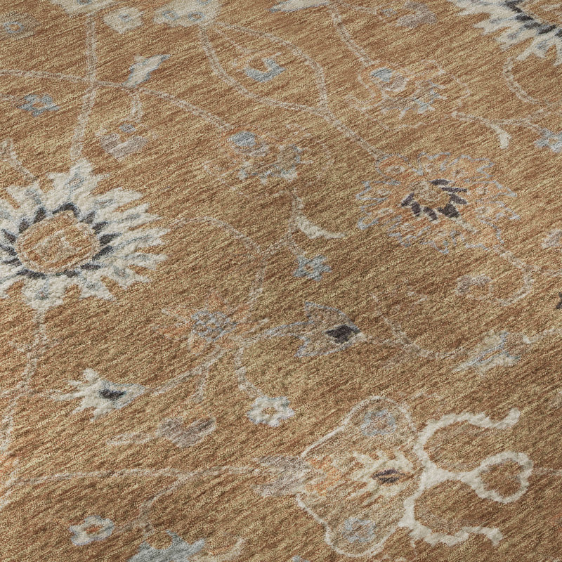 Premium Machine Washable Ducote AMF1137 Global Rug, Rectangle 5 pi x 7 pi 6 po