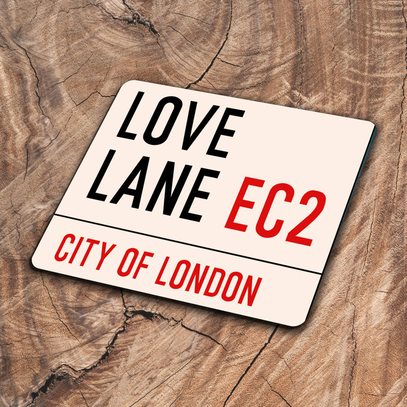Kashanna Love Lane City Of London Metal Street Sign Wall Sign, 28" H x 40" W