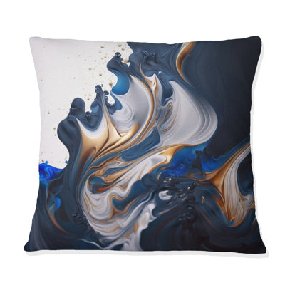 Ice Paint Splash V - Coussin décoratif à imprimé abstrait