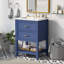 Meuble-lavabo avec lavabo supérieur, armoire de rangement avec 2 tiroirs et une tablette ouverte-387842324