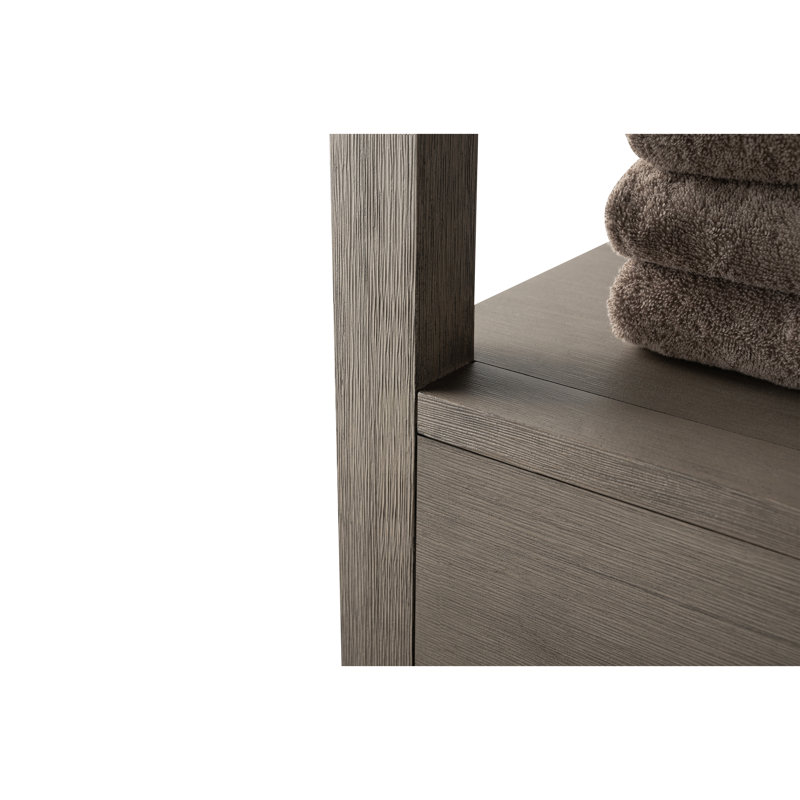 Freestanding Linen Cabinet, Matte Black/Dark Gray