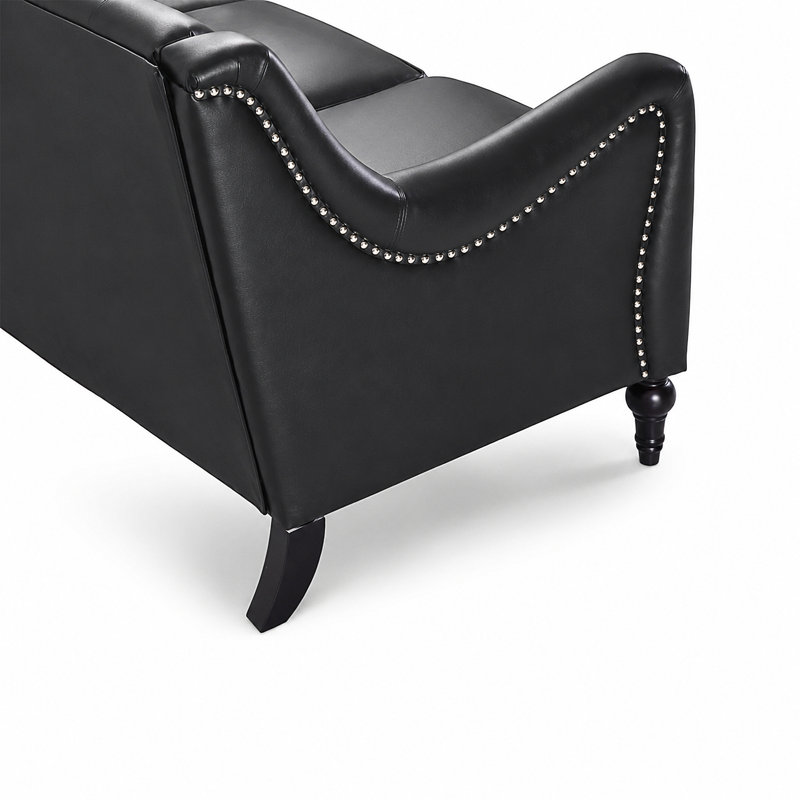 Ensemble de canapé en cuir PU 1 + 2 + 3 pièces, Similicuir noir