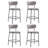 Modern Black Metal Frame Fabric Bar Stools-754774263