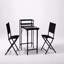 Ensemble de mobilier de patio 3 pièces, ensemble bistro noir, ensemble de table pliable et chaises d'extérieur