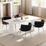 Ensemble de table de salle à manger rectangulaire avec chaises rembourrées Weavon, ensemble de table de salle à manger Mid-Century pour coin-repas de cuisine