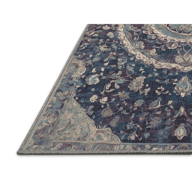 Machine Washable Purple Area Rug, Rectangle 7' x 9'